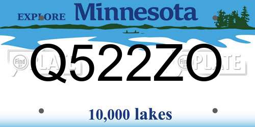 Q522ZO Minnesota License Plate