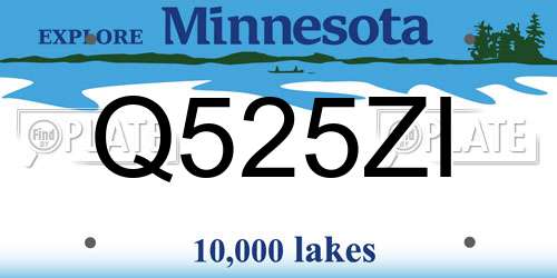 Q525ZI Minnesota License Plate