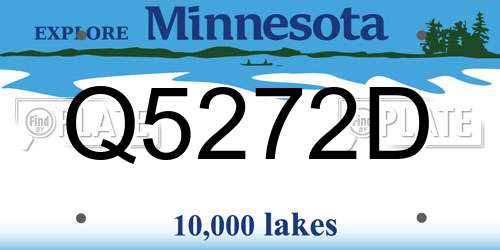 Q5272D Minnesota License Plate