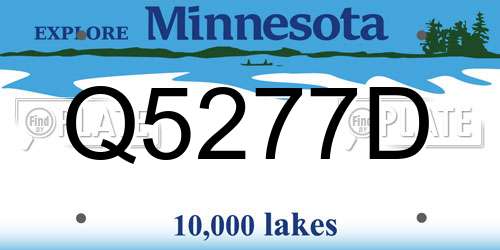 Q5277D Minnesota License Plate