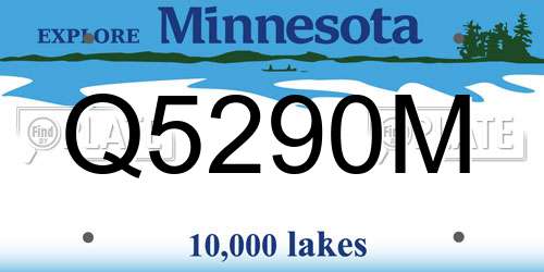 Q5290M Minnesota License Plate