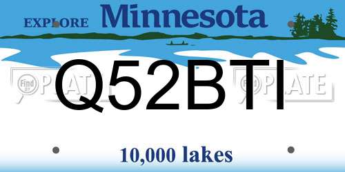 Q52BTI Minnesota License Plate