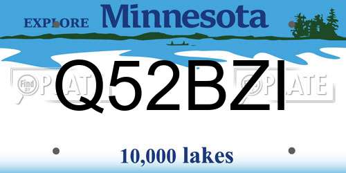 Q52BZI Minnesota License Plate