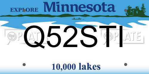 Q52STI Minnesota License Plate