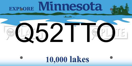 Q52TTO Minnesota License Plate