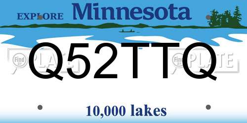 Q52TTQ Minnesota License Plate