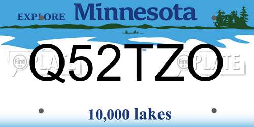 Q52TZO Minnesota License Plate