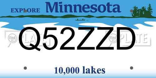 Q52ZZD Minnesota License Plate