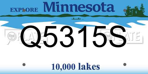 Q5315S Minnesota License Plate