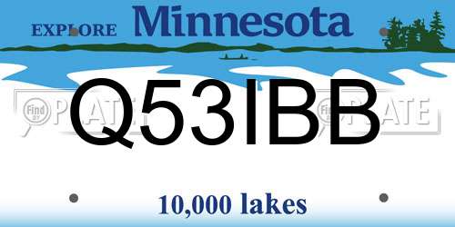 Q53IBB Minnesota License Plate