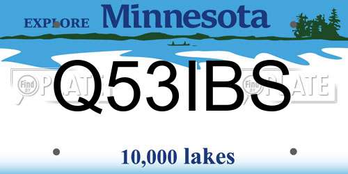Q53IBS Minnesota License Plate