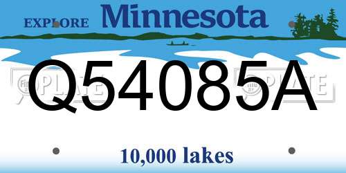 Q54085A Minnesota License Plate