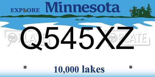 Q545XZ Minnesota License Plate