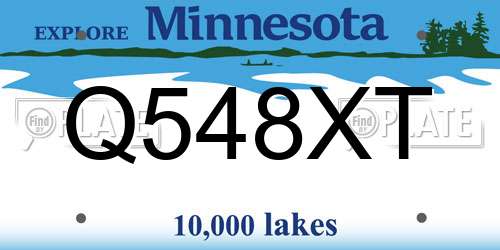 Q548XT Minnesota License Plate