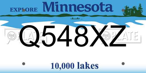 Q548XZ Minnesota License Plate