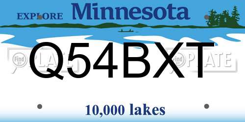 Q54BXT Minnesota License Plate
