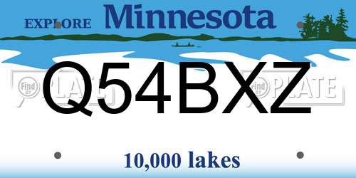Q54BXZ Minnesota License Plate