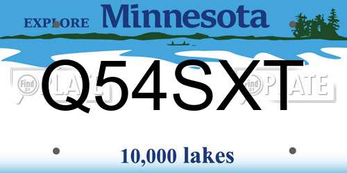 Q54SXT Minnesota License Plate