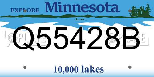 Q55428B Minnesota License Plate