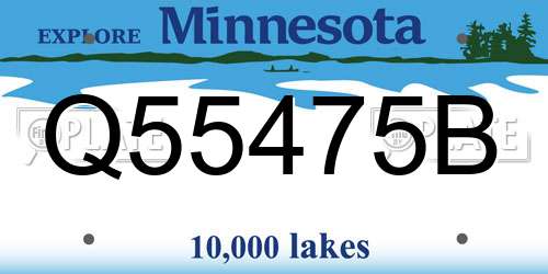Q55475B Minnesota License Plate