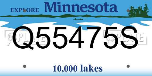 Q55475S Minnesota License Plate