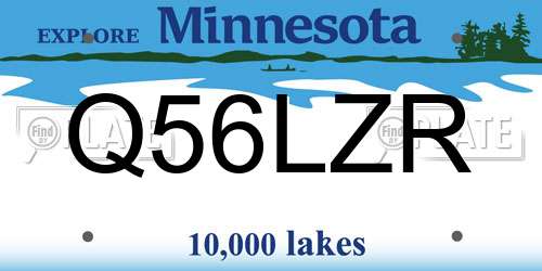 Q56LZR Minnesota License Plate