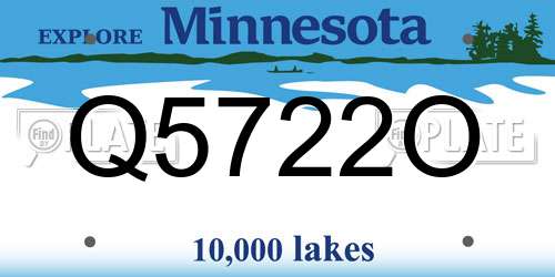 Q5722O Minnesota License Plate
