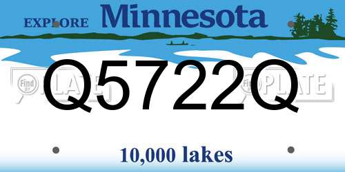Q5722Q Minnesota License Plate