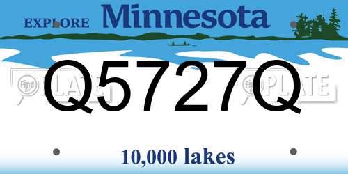 Q5727Q Minnesota License Plate