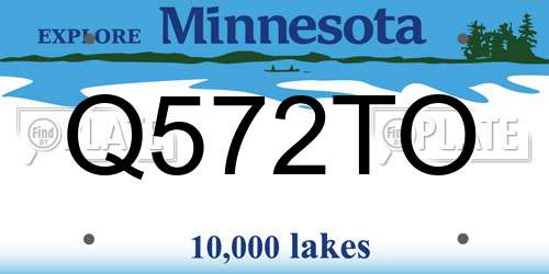 Q572TO Minnesota License Plate