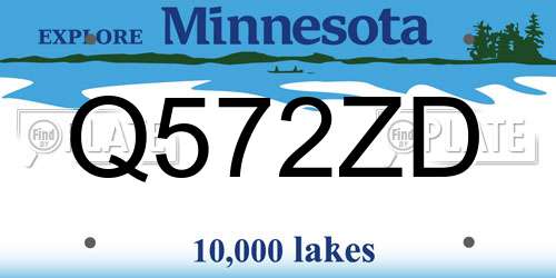 Q572ZD Minnesota License Plate