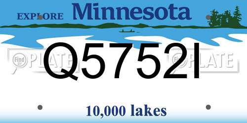 Q5752I Minnesota License Plate