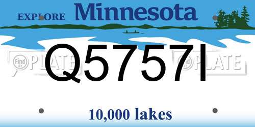 Q5757I Minnesota License Plate