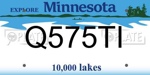 Q575TI Minnesota License Plate