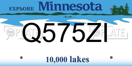 Q575ZI Minnesota License Plate