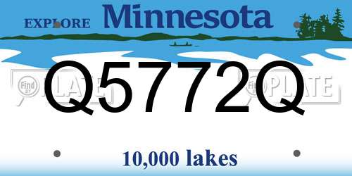 Q5772Q Minnesota License Plate