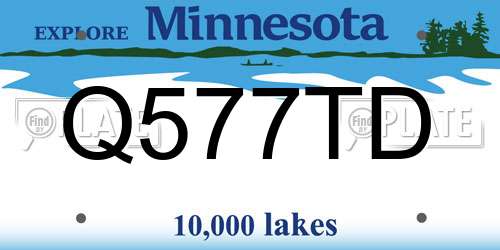 Q577TD Minnesota License Plate