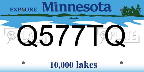 Q577TQ Minnesota License Plate