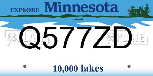 Q577ZD Minnesota License Plate