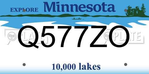 Q577ZO Minnesota License Plate