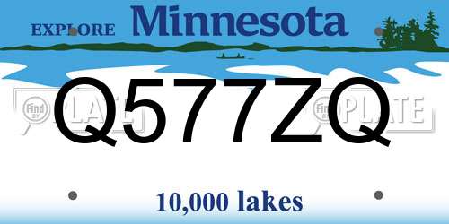 Q577ZQ Minnesota License Plate