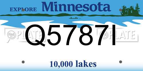 Q5787I Minnesota License Plate