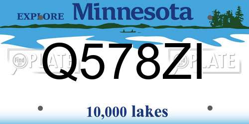 Q578ZI Minnesota License Plate