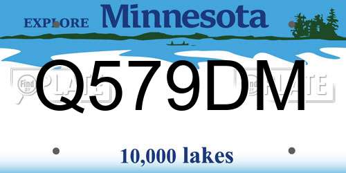 Q579DM Minnesota License Plate