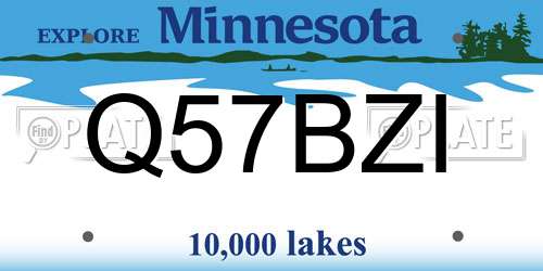 Q57BZI Minnesota License Plate
