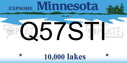 Q57STI Minnesota License Plate