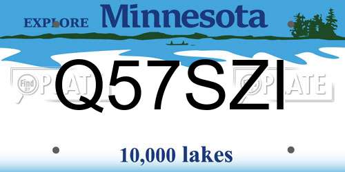 Q57SZI Minnesota License Plate