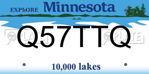 Q57TTQ Minnesota License Plate