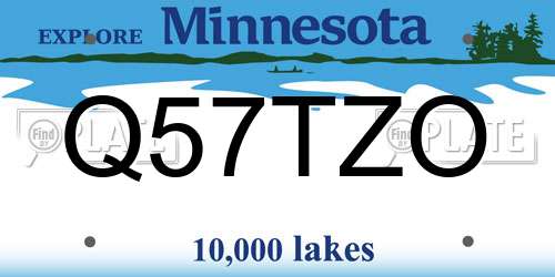 Q57TZO Minnesota License Plate
