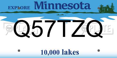 Q57TZQ Minnesota License Plate